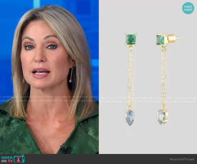 Bonheur Jewelry Kathryn Front to Back Earrings worn by Amy Robach on Good Morning America