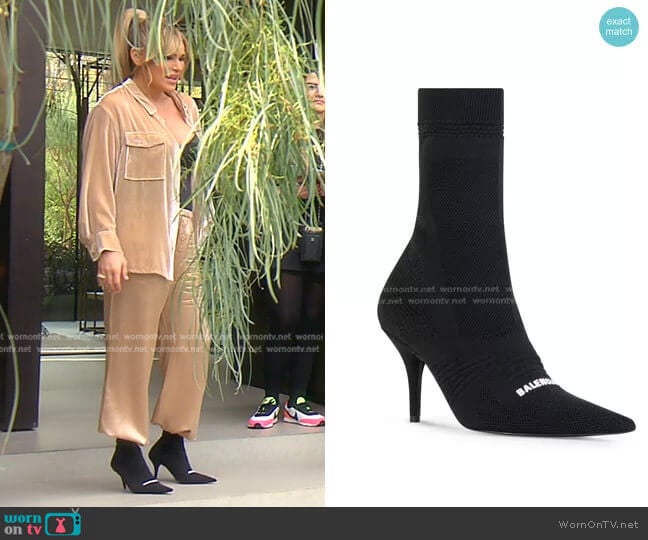Balenciaga Knife 2.0 80mm ankle boots worn by Diana Jenkins on The Real Housewives of Beverly Hills