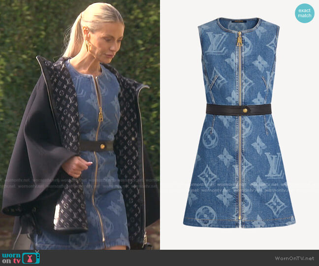 Louis Vuitton Giant Monogram Denim Dress worn by Dorit Kemsley on The Real Housewives of Beverly Hills