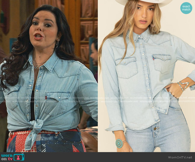 Levi's Ultimate Denim Long Sleeve Western Shirt worn by Lou Hockhauser (Miranda May) on Bunkd