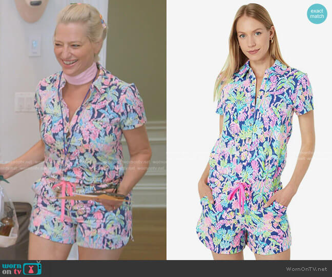 Lilly Pulitzer Jorgie Romper worn by Dorinda Medley on The Real Housewives Ultimate Girls Trip
