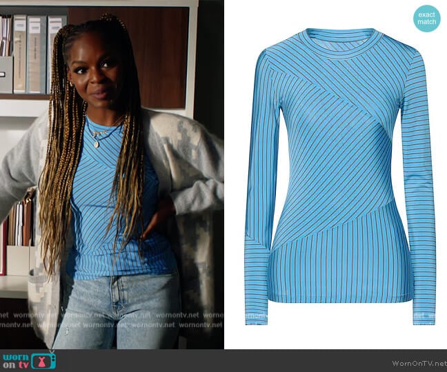 MM6 Maison Margiela Striped Top worn by Vanessa Johnson (Samantha Marie Ware) on All Rise