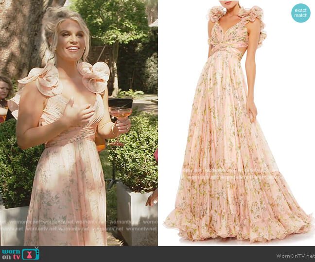 Mac Duggal Floral Chiffon Cutout Ballgown worn by Madison LeCroy on Southern Charm