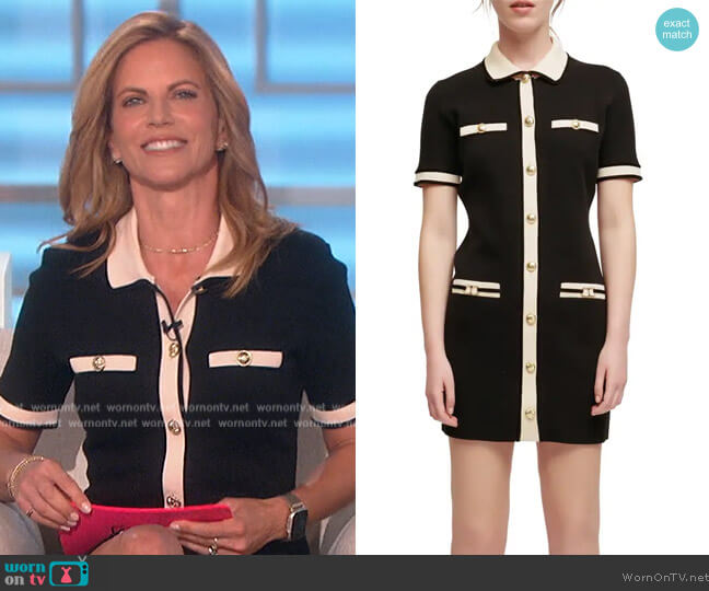 Maje Raveny Knit Dress worn by Natalie Morales on The Talk