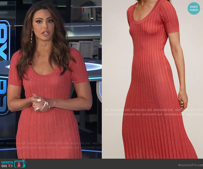 Mango Knit midi dress worn by Jennifer Lahmer on Extra