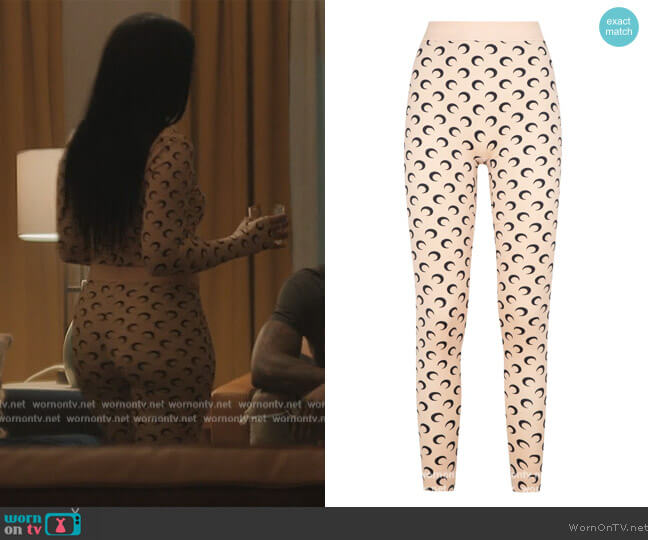 Marine Serre All-Over Crescent Print Leggings worn by Tiffany (Hannaha Hall) on The Chi
