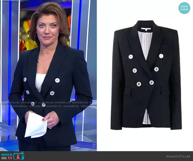 Veronica Beard Miller Dickey Jacket worn by Norah O'Donnell on CBS Evening News