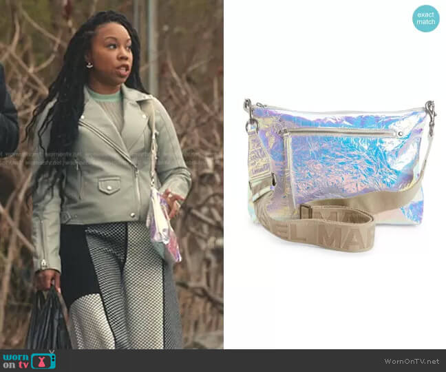 Isabel Marant Nessah Hologram Leather Crossbody Bag worn by Malika (Toccarra Cash) on Everythings Trash