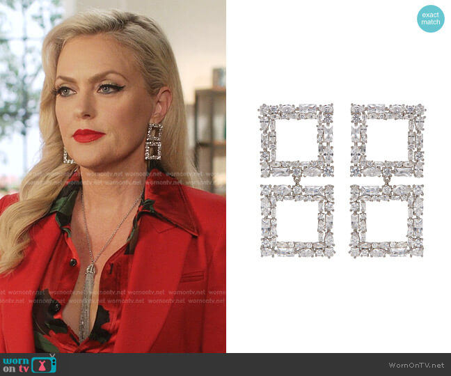 Nikho Rey Katie Earrings worn by Alexis Carrington (Elaine Hendrix) on Dynasty