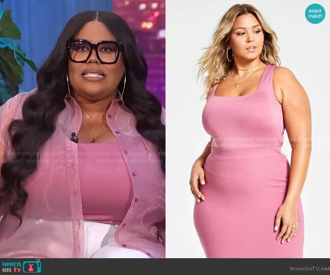 Nina Parker Trendy Plus Size Scoop-Neck Tank Bodysuit worn by Nina Parker on E! News