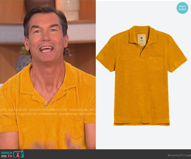 OAS Mustard Polo Terry Shirt worn by Jerry O'Connell on The Talk
