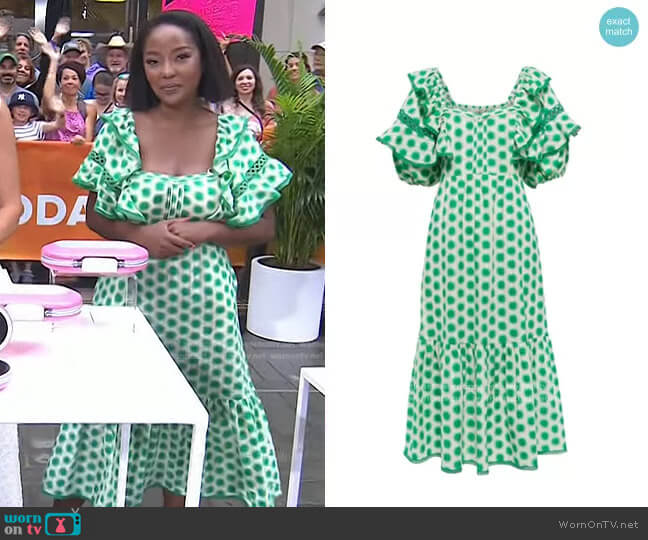 Diane von Furstenberg Oliver Midi Dress worn by Makho Ndlovu on Today