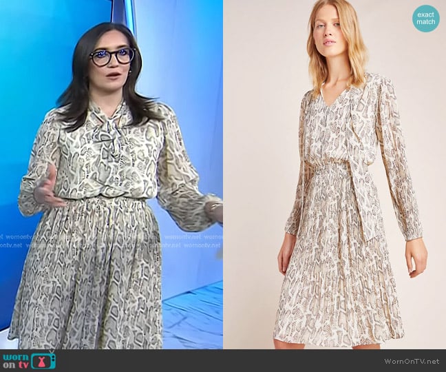 Current Air Olivia Snake-Printed Midi Dress worn by Savannah Sellers on Today