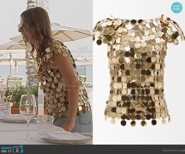 Paco Rabane Chainmail Top worn by (Juliet Angus) on The Real Housewives of Dubai