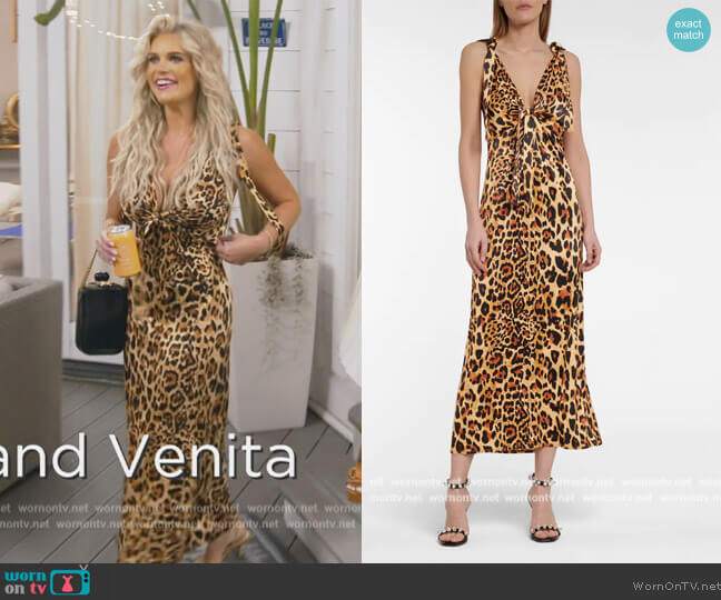 Paco Rabanne Printed stretch-jersey midi dress worn by Madison LeCroy on Southern Charm