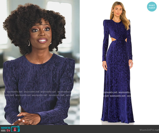 PatBO Textured Velvet Cutout Gown worn by Venita Aspen on Southern Charm