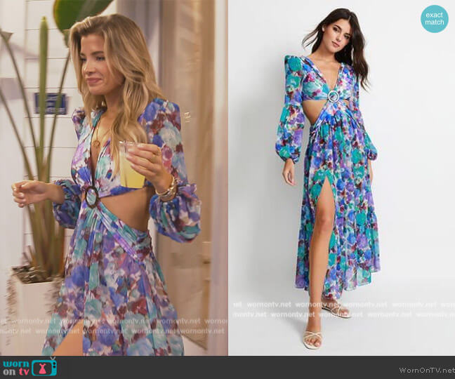 PatBo Violet Floral Cutout Dress worn by Naomie Olindo on Southern Charm