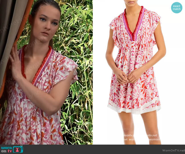 Poupette St Barth Sasha Printed Mini Dress worn by Esme (Avery Kristen Pohl) on General Hospital