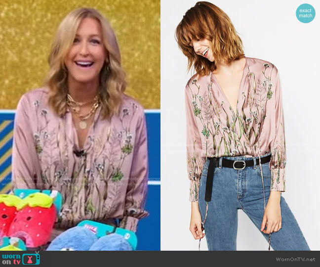 Zara Printed Bodysuit worn by Lara Spencer on Good Morning America