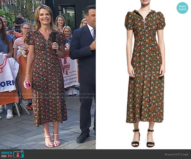 Alexa Chung Puff-Shoulder Hooded Dress worn by Savannah Guthrie on Today