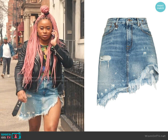 R13 Asymmetrical Skirt worn by Phoebe (Phoebe Robinson) on Everythings Trash