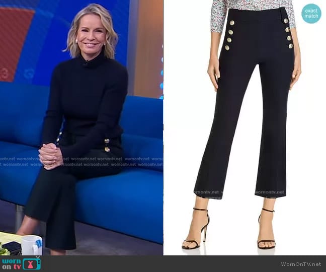 Derek Lam 10 Crosby Robertson High Waisted Crop Flare Pants worn by Dr. Jennifer Ashton on Good Morning America