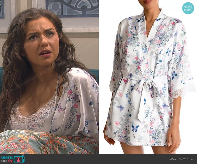 In Bloom by Jonquil Romantic Matte Satin Wrap Robe worn by Ciara Brady (Victoria Konefal) on Days of our Lives