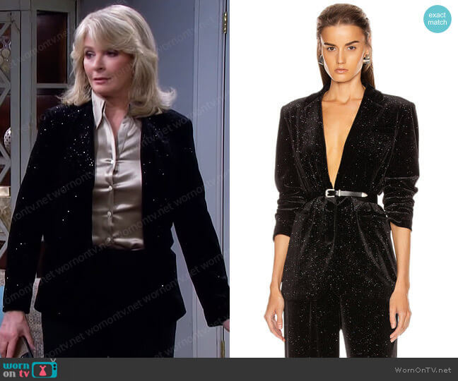 Retrofete Ruth Blazer worn by Marlena Evans (Deidre Hall) on Days of our Lives