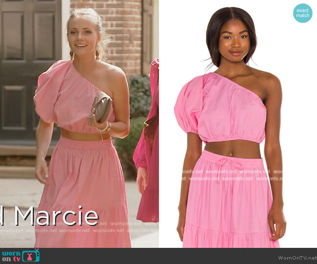SWF One Shoulder Puff Sleeve Crop worn by Taylor Ann Green on Southern Charm