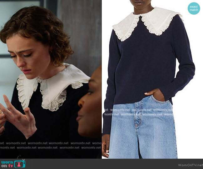 Sandro Sivane Pilgrim Collar Sweater