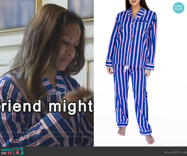 Sant and Abel Andy Cohen Striped Pajama Set worn by Sheree Whitefield on The Real Housewives of Atlanta
