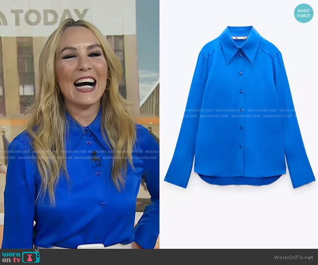 Zara Satin Effect Shirt worn by Chassie Post on Today
