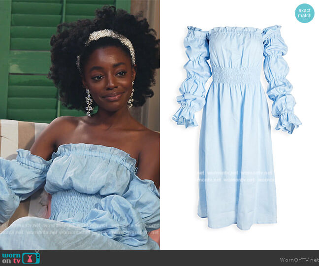 Sleeper Michelin Linen Dress worn by Venita Aspen on Southern Charm