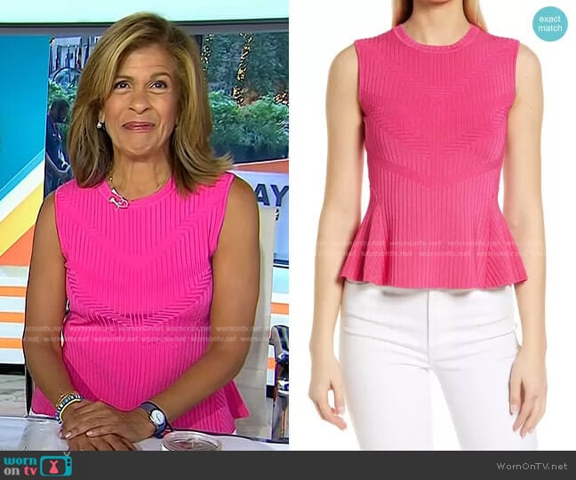 Halogen Sleeveless Peplum Sweater worn by Hoda Kotb on Today