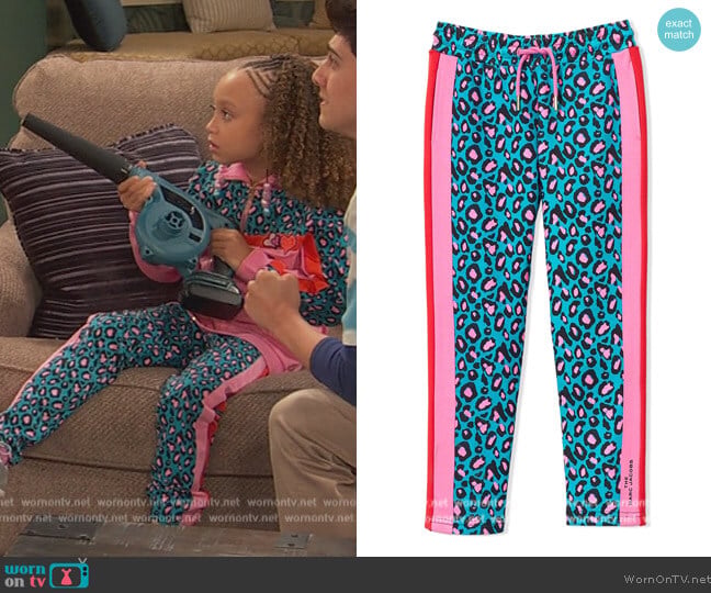 The Marc Jacobs Cheetah Track Trousers worn by Alice Baxter (Mykal-Michelle Harris) on Ravens Home