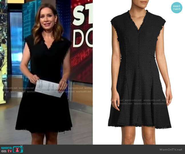 Rebecca Taylor V-Neck Tweed Dress worn by Rebecca Jarvis on Good Morning America