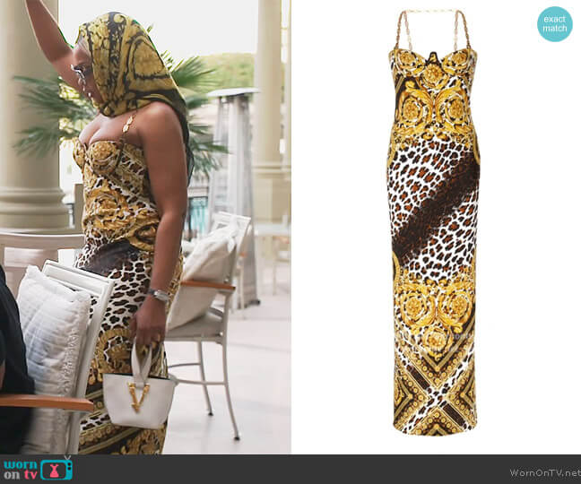 Versace Chain Strap Dress in Print