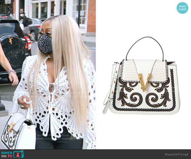 Versace Virtus Western Leather Satchel worn by Phaedra Parks on The Real Housewives Ultimate Girls Trip