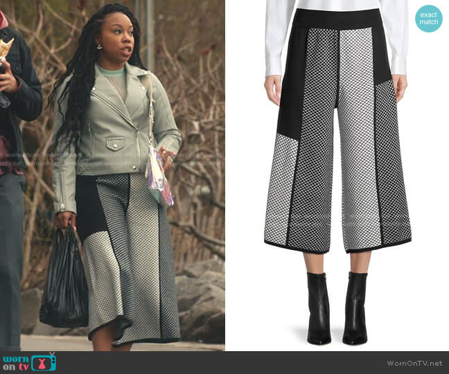 Victor Glemaud Chain Link Wide-Leg Cropped Pants worn by Malika (Toccarra Cash) on Everythings Trash