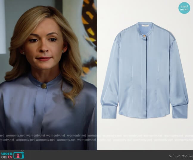 Vince Silk-satin blouse worn by Amy Quinn (Lindsey Gort) on All Rise