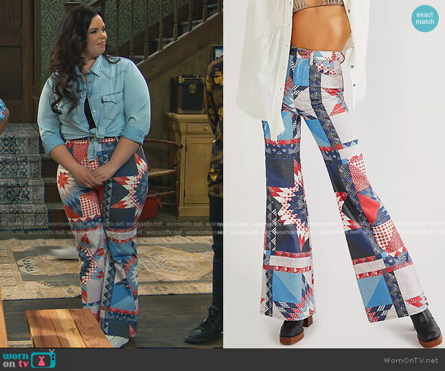 Wanderer High Rise Flare Jeans worn by Lou Hockhauser (Miranda May) on Bunkd