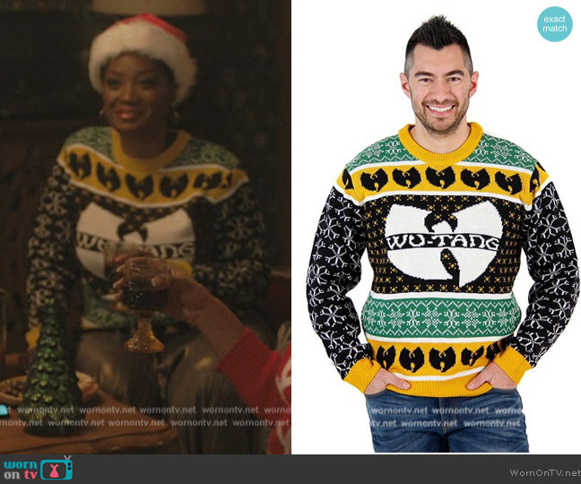 Wu-Tang Clan by Costume Agent Logo Ugly Christmas Sweater worn by Jada Washington (Yolonda Ross) on The Chi