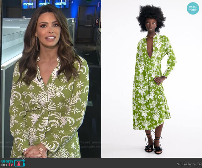 Zara Belted Printed Dress worn by Jennifer Lahmer on Extra