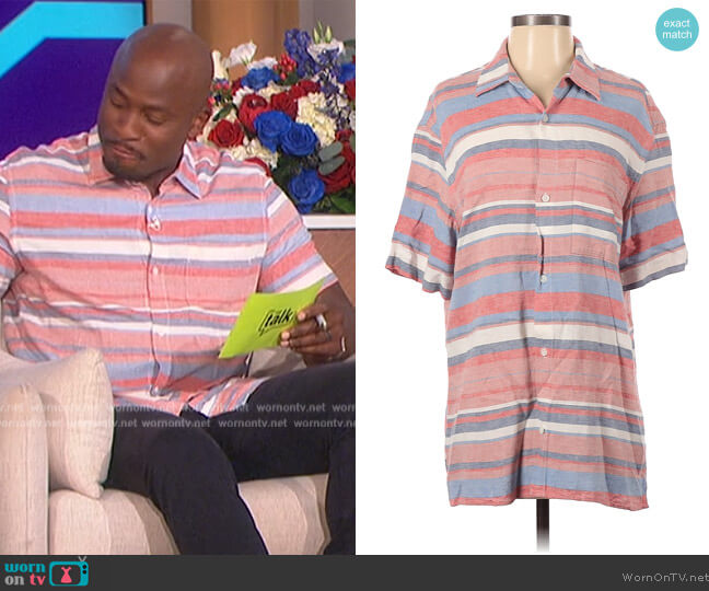 Zara Striped Shirt worn by Akbar Gbajabiamila on The Talk