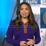 Adelle’s purple contrast collar polo sweater on Today