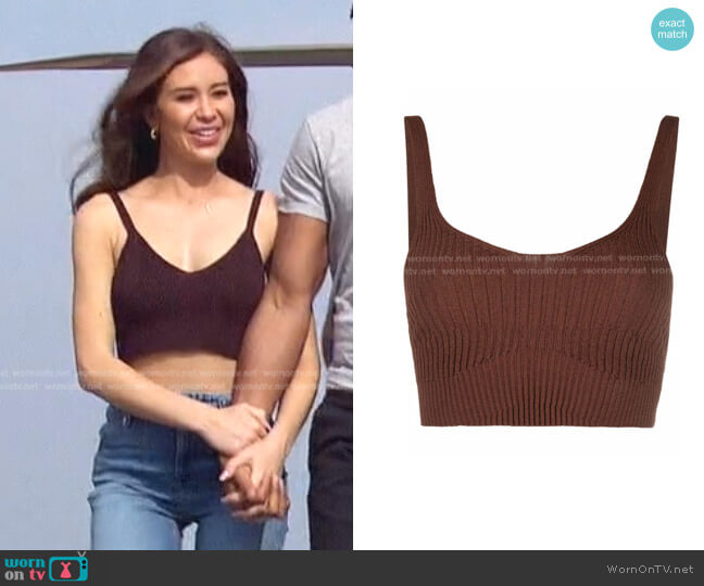 Aeron Joan Rib-Knit Crop Top worn by Gabriela Windey on The Bachelorette
