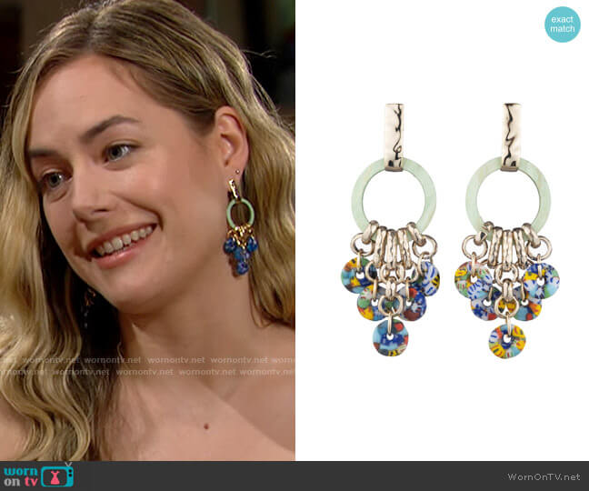 Akola Jude Abstract Drop Earrings in Mint worn by Hope Logan (Annika Noelle) on The Bold and the Beautiful