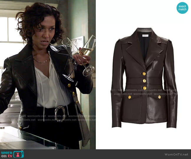 A.L.C. Amelia Faux Leather Jacket worn by Shivani Sen (Rekha Sharma) on Roswell New Mexico