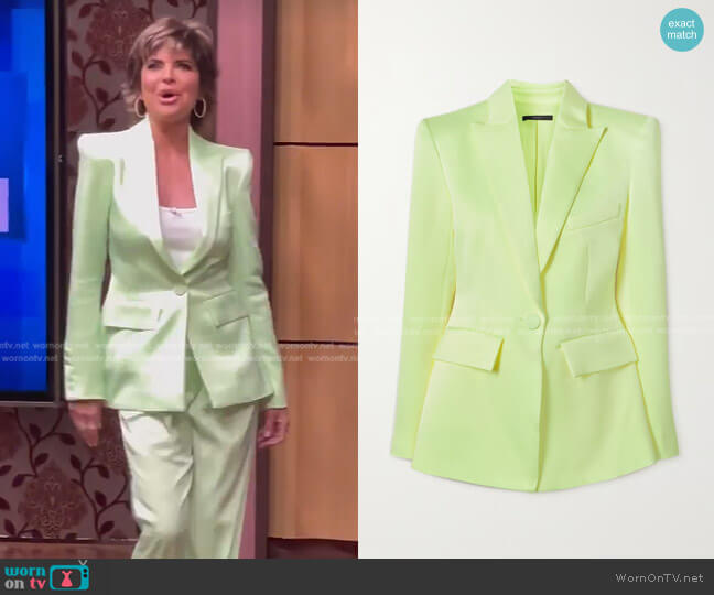 Alex Perry Manon Satin-Crepe Blazer worn by Lisa Rinna on Live with Kelly and Mark