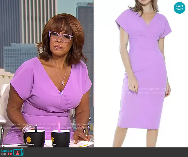Alexia Admor Naomi Dress in Lilac worn by Gayle King on CBS Mornings